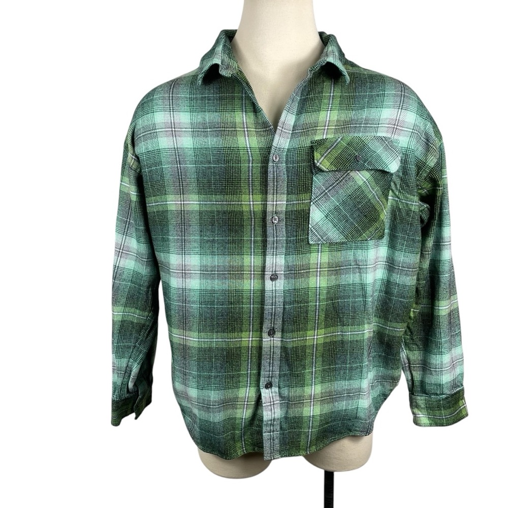Men's Edgar+Ash‎ Heavy Cotton, Winter-WearPlaid Long Sleeve Button Down LG 0120